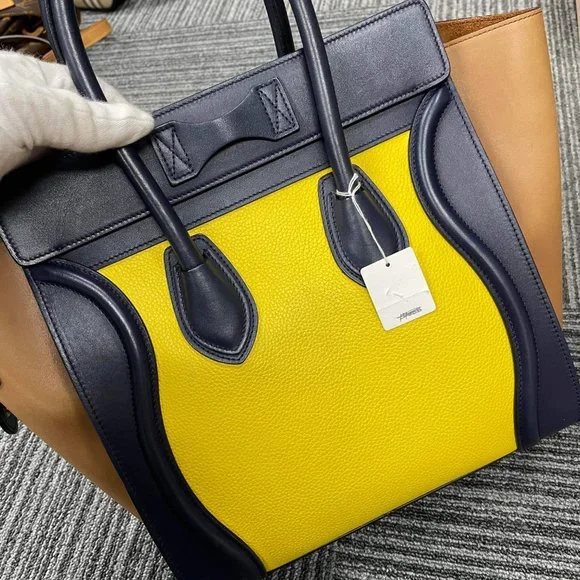 Celine Multicolor Suede And Leather Micro Luggage Tote - Picture 4 of 16